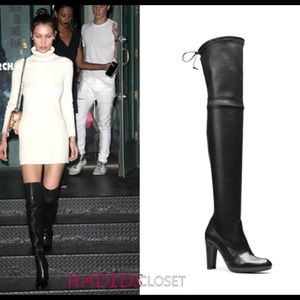 Black leather Highland boots